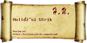 Hollósi Ulrik névjegykártya